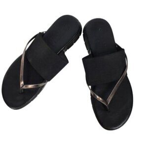 Ron White Rapisardi  Danae Thong Sandal Gold Black Size 40 Made in Ita…